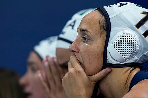 Water Polo: Italy's Agnese Cocchiere watches during Italy and Spain match